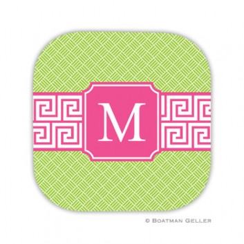 Coaster - Greek Key Band Pink