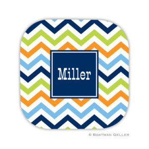 Coaster - Chevron Blue Orange & Lime