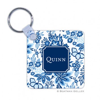 Keychain - Classic Floral Blue