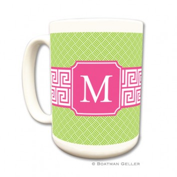 Mugs - Greek Key Band Pink