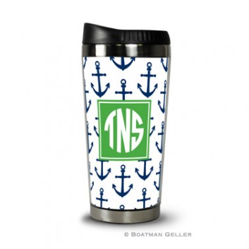 Travel Tumbler - Anchors Navy