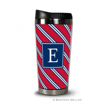 Travel Tumbler - Repp Tie Red & Navy