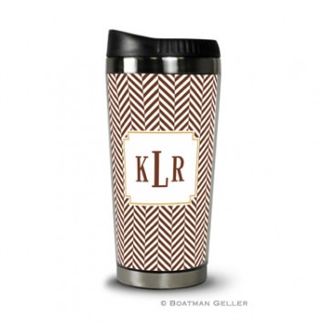 Travel Tumbler - Herringbone Chocolate