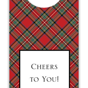 Wine Tags - Plaid Red