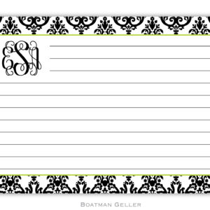 Recipe Cards - Madison Damask White w/Black