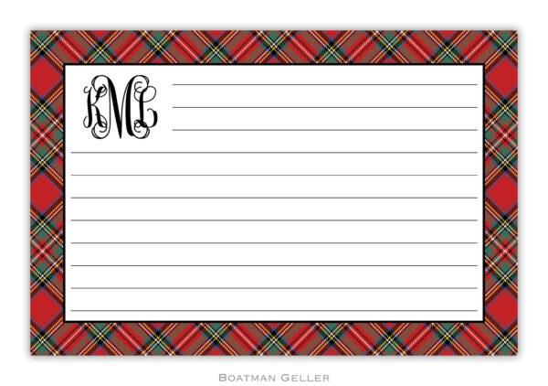 Recipe Cards - Plaid Red